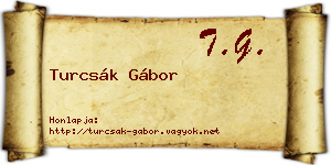 Turcsák Gábor névjegykártya