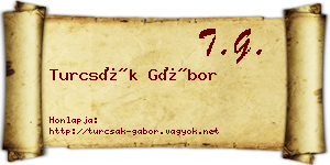 Turcsák Gábor névjegykártya